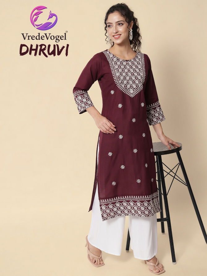 Vredevogel Dhruvi Fancy Wear Latest Designer Cotton Kurti Collection